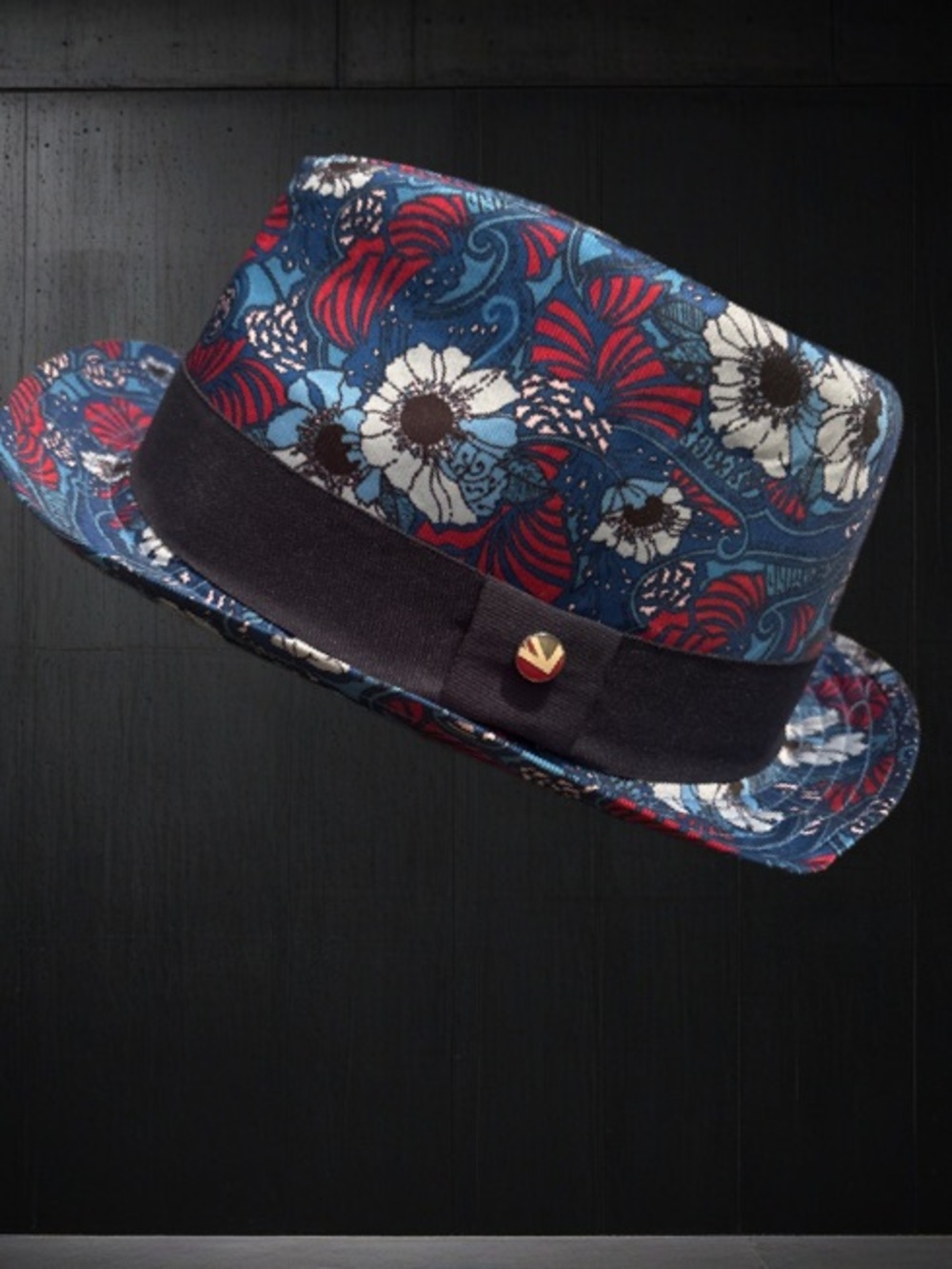Ben Sherman Blue Floral youth Large or men’s Small Fedora with Black Band